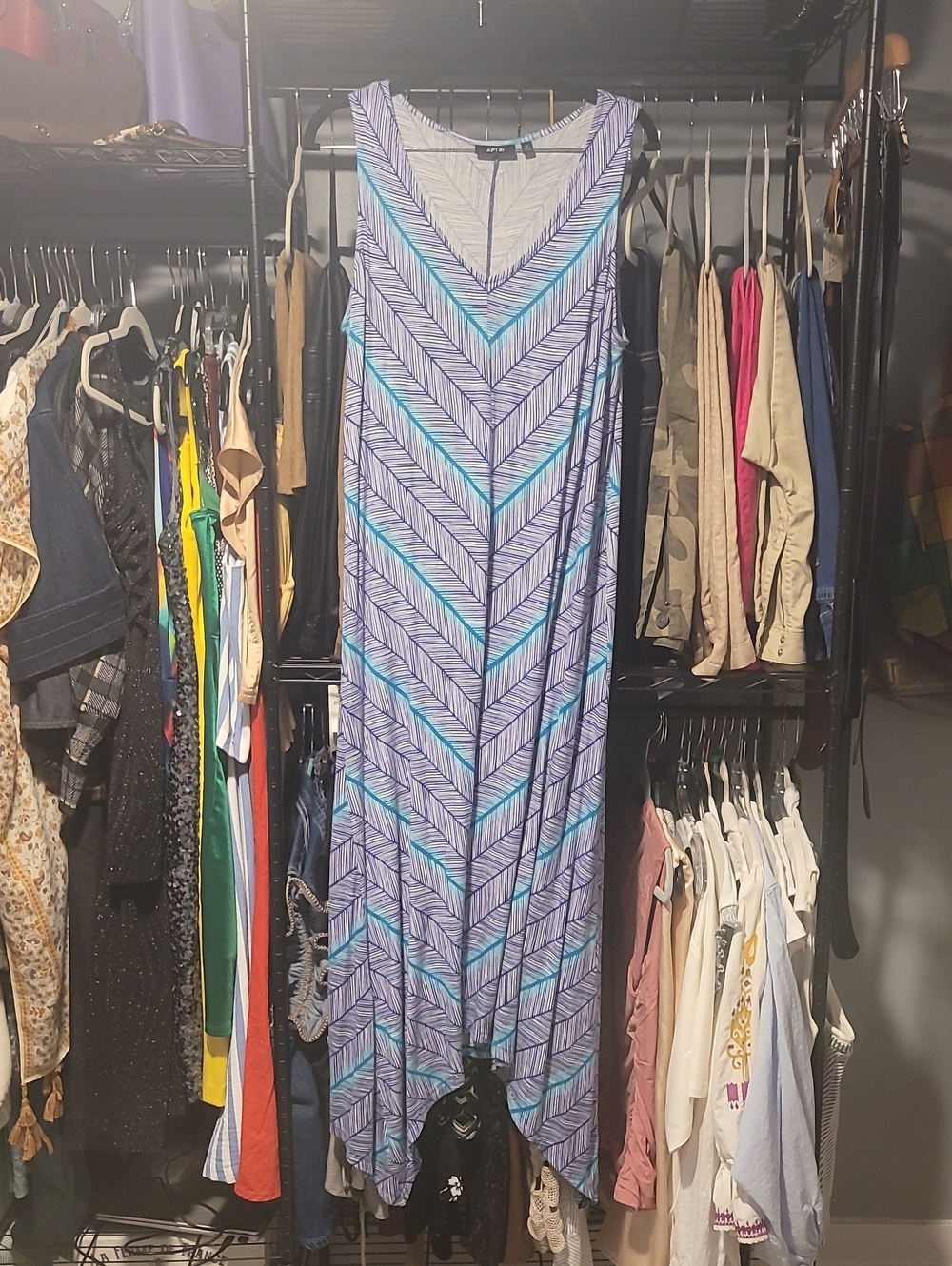 5 For $25 Apt. 9 Sleeveless Chevron Maxi Dress in Lavender and Teal